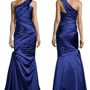 Elegant Blue One-Shoulder Dress